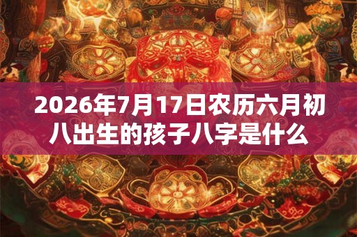 2026年7月17日农历六月初八出生的孩子八字是什么
