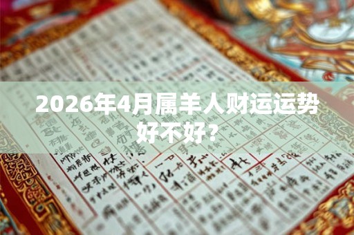2026年4月属羊人财运运势好不好? 2026年4月属羊人财运运势好不好?