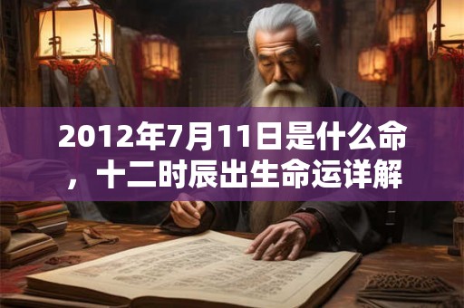 2012年7月11日是什么命，十二时辰出生命运详解