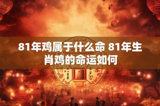 81年鸡属于什么命 81年生肖鸡的命运如何