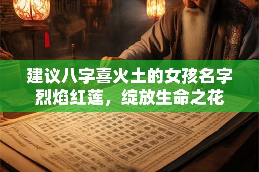 建议八字喜火土的女孩名字烈焰红莲,绽放生命之花 建议八字喜火土的女孩名字烈焰红莲,绽放生命之花