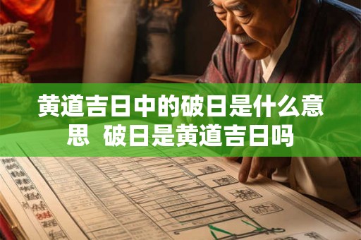 黄道吉日中的破日是什么意思  破日是黄道吉日吗