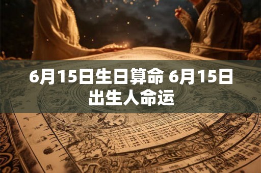 6月15日生日算命 6月15日出生人命运