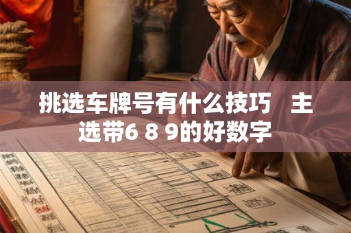 挑选车牌号有什么技巧   主选带6 8 9的好数字