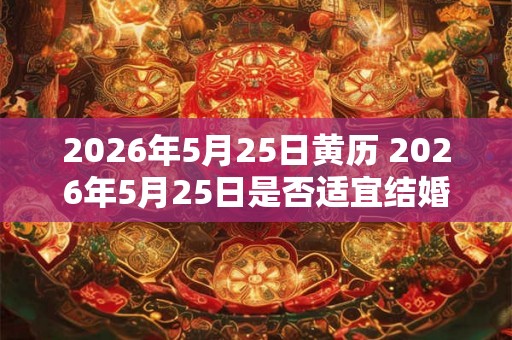 2026年5月25日黄历 2026年5月25日是否适宜结婚