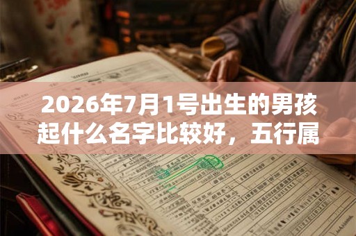 2026年7月1号出生的男孩起什么名字比较好，五行属什么