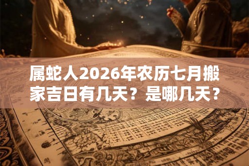 属蛇人2026年农历七月搬家吉日有几天？是哪几天？