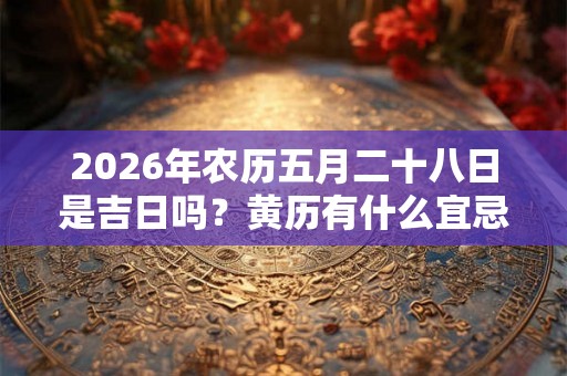 2026年农历五月二十八日是吉日吗？黄历有什么宜忌内容？