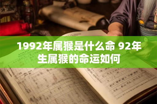 1992年属猴是什么命 92年生属猴的命运如何 1992年属猴是什么命 92年生属猴的命运如何