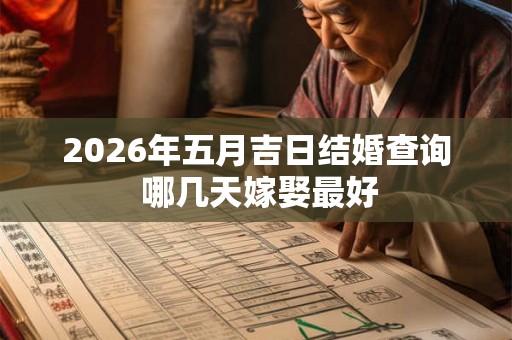 2026年五月吉日结婚查询 哪几天嫁娶最好 2026年五月吉日结婚查询 哪几天嫁娶最好