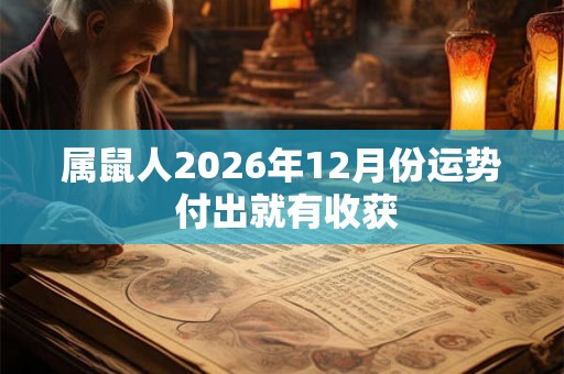 属鼠人2026年12月份运势 付出就有收获