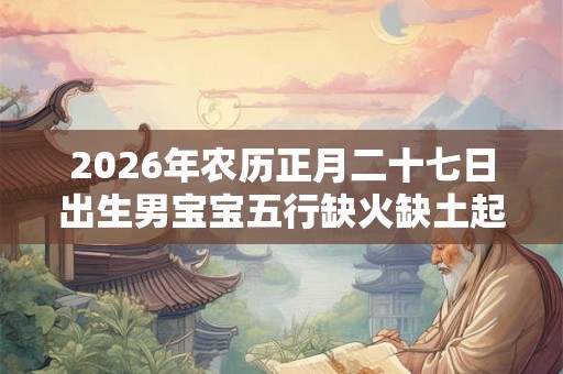 2026年农历正月二十七日出生男宝宝五行缺火缺土起名