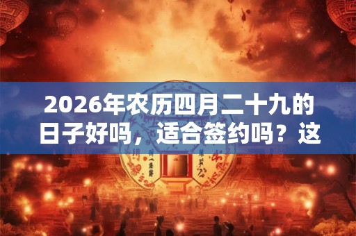 2026年农历四月二十九的日子好吗,适合签约吗?这天卦象如何? 2026年农历四月二十九的日子好吗,适合签约吗?这天卦象如何?