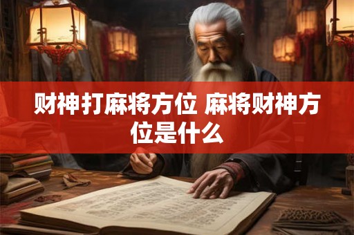 财神打麻将方位 麻将财神方位是什么