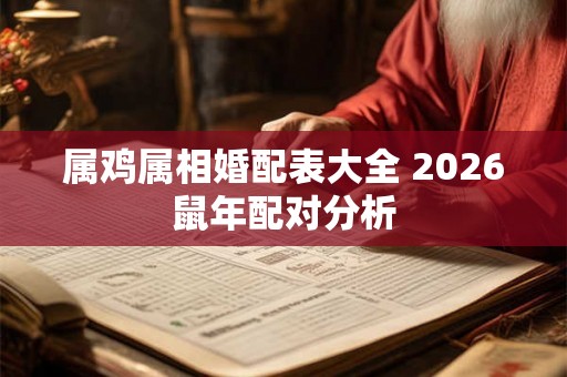 属鸡属相婚配表大全 2026鼠年配对分析