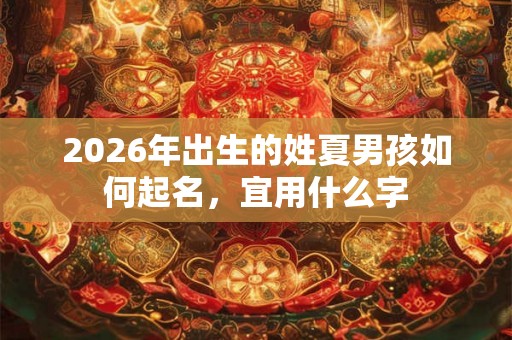 2026年出生的姓夏男孩如何起名，宜用什么字