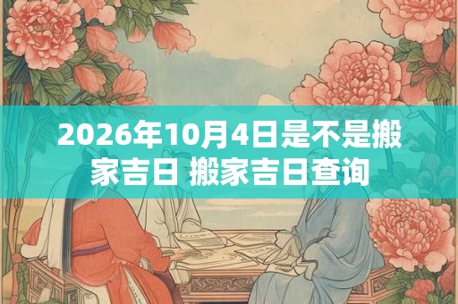 2026年10月4日是不是搬家吉日 搬家吉日查询 2026年10月4日是不是搬家吉日 搬家吉日查询