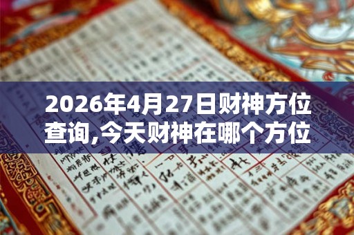2026年4月27日财神方位查询,今天财神在哪个方位