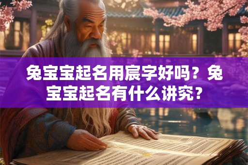 兔宝宝起名用宸字好吗？兔宝宝起名有什么讲究？