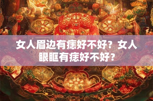女人眉边有痣好不好？女人眼眶有痣好不好？