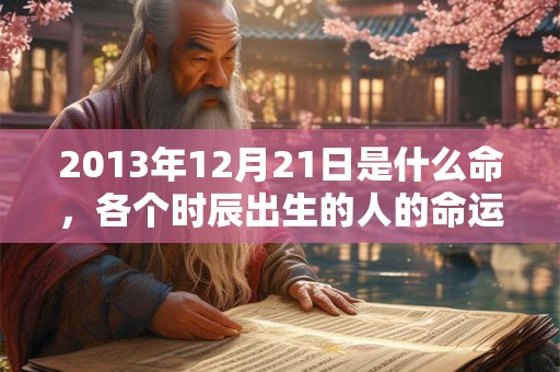 2013年12月21日是什么命，各个时辰出生的人的命运