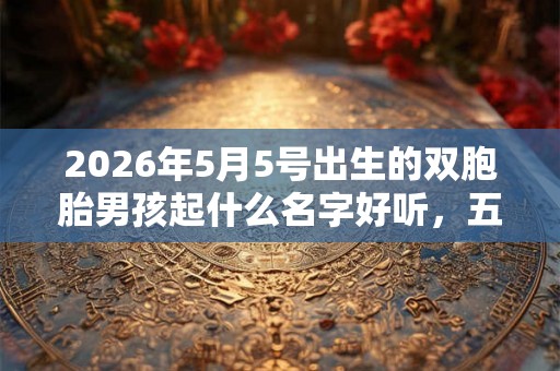 2026年5月5号出生的双胞胎男孩起什么名字好听，五行属什么