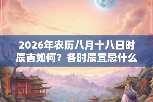 2026年农历八月十八日时辰吉如何？各时辰宜忌什么？