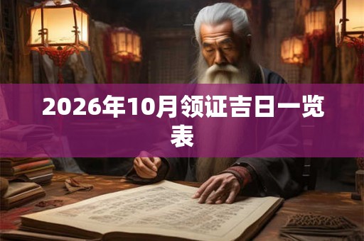 2026年10月领证吉日一览表