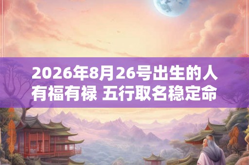 2026年8月26号出生的人有福有禄 五行取名稳定命局
