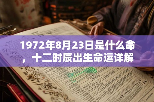 1972年8月23日是什么命，十二时辰出生命运详解