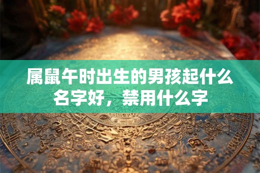 属鼠午时出生的男孩起什么名字好，禁用什么字