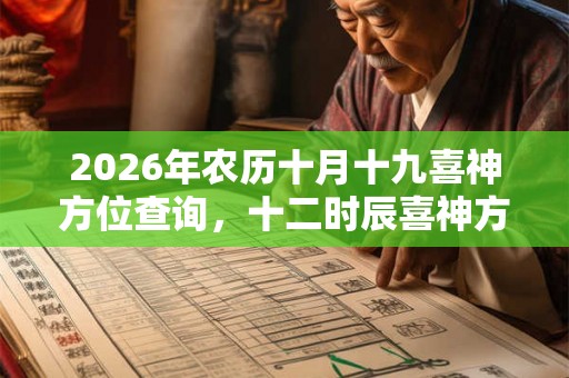 2026年农历十月十九喜神方位查询，十二时辰喜神方位表