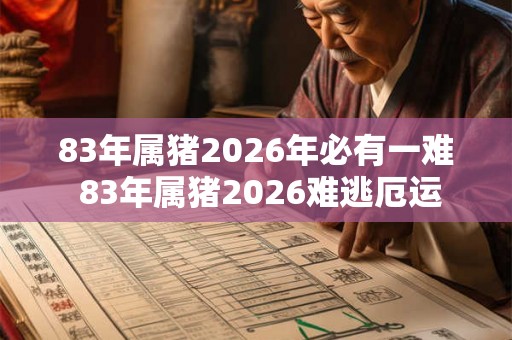 83年属猪2026年必有一难 83年属猪2026难逃厄运 83年属猪2026年必有一难 83年属猪2026难逃厄运