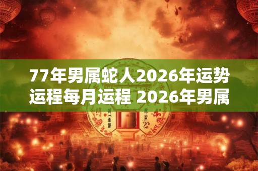 77年男属蛇人2026年运势运程每月运程 2026年男属蛇人每月运势如何