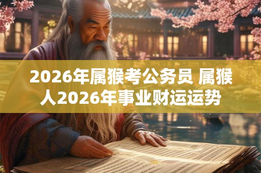 2026年属猴考公务员 属猴人2026年事业财运运势