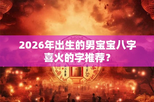 2026年出生的男宝宝八字喜火的字推荐？