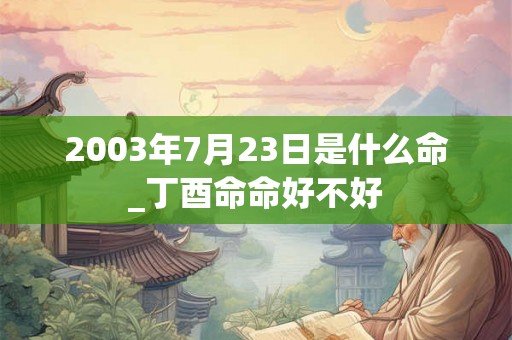 2003年7月23日是什么命_丁酉命命好不好