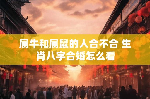 属牛和属鼠的人合不合 生肖八字合婚怎么看