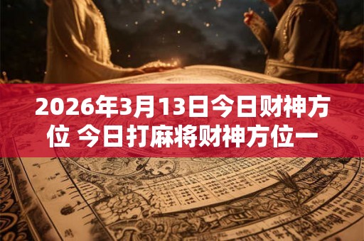 2026年3月13日今日财神方位 今日打麻将财神方位一览表