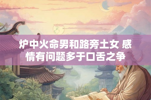 炉中火命男和路旁土女 感情有问题多于口舌之争