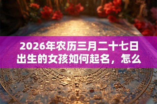 2026年农历三月二十七日出生的女孩如何起名，怎么起好名字？