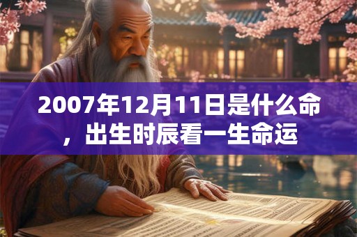 2007年12月11日是什么命,出生时辰看一生命运 2007年12月11日是什么命,出生时辰看一生命运