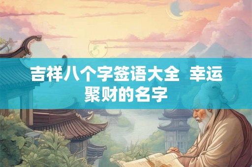 吉祥八个字签语大全  幸运聚财的名字