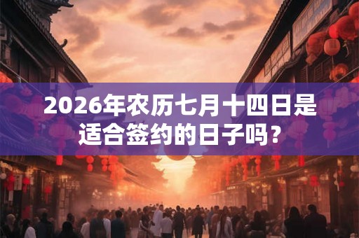 2026年农历七月十四日是适合签约的日子吗？