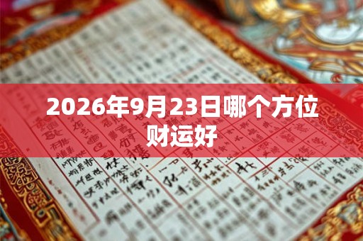 2026年9月23日哪个方位财运好 2026年9月23日哪个方位财运好