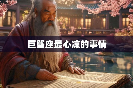 巨蟹座最心凉的事情
