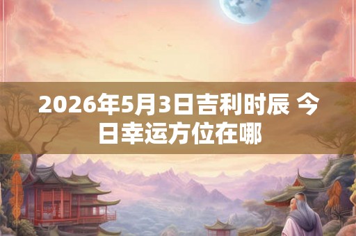 2026年5月3日吉利时辰 今日幸运方位在哪 2026年5月3日吉利时辰 今日幸运方位在哪