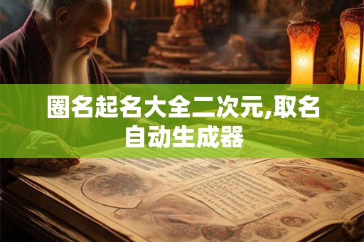 圈名起名大全二次元,取名自动生成器