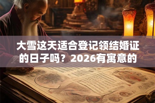 大雪这天适合登记领结婚证的日子吗？2026有寓意的领证日期