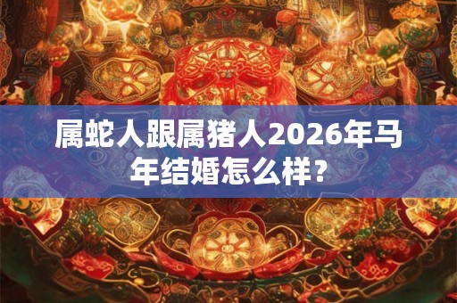 属蛇人跟属猪人2026年马年结婚怎么样? 属蛇人跟属猪人2026年马年结婚怎么样?